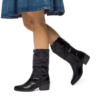 Stivali camperos texani neri da donna con tacco 6 cm Swish Jeans, Donna, SKU w034000207, Immagine 0